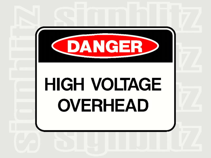 17c 11 Danger High Voltage Overhead Sign Signblitz