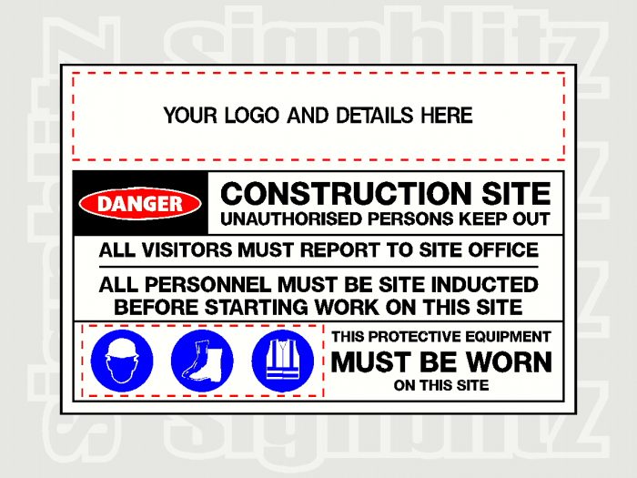 167-1 Multi Message Safety Sign with logo, Danger, Notice & Mandatory ...